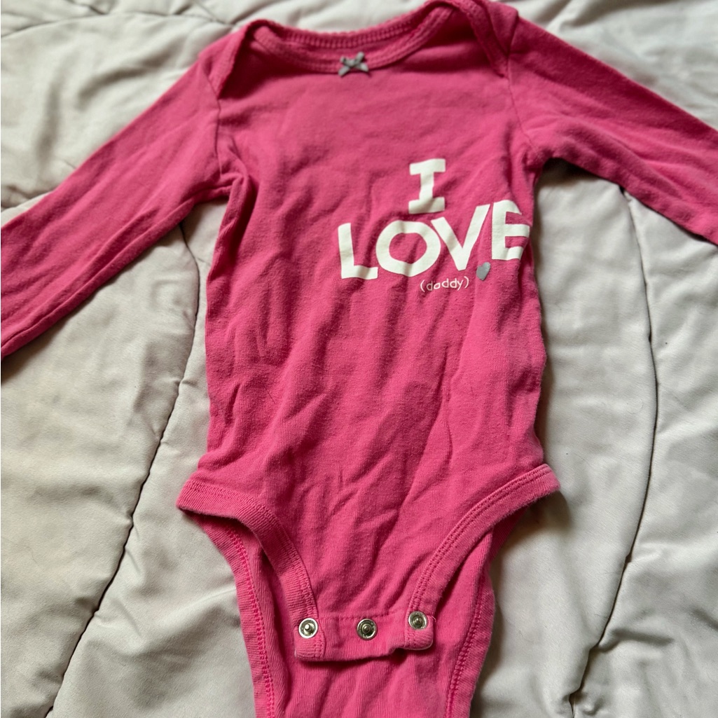 Carter's Hot Pink Long-Sleeve Baby One-Piece With 'I Love (Daddy)' Graphic